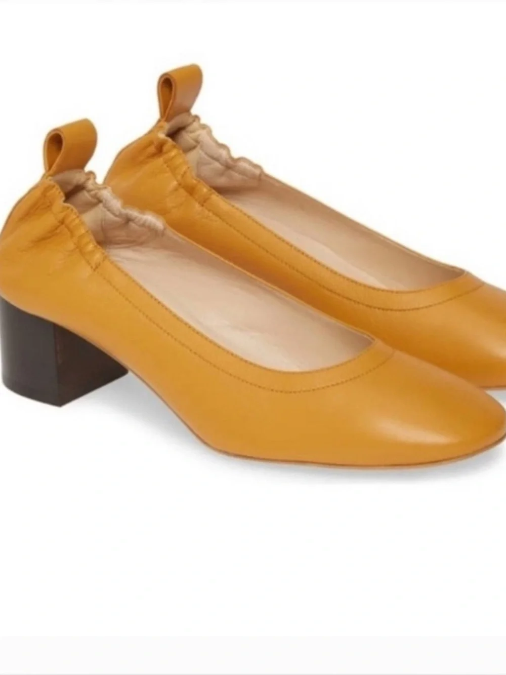 Everlane The Day Heel Mustard Yellow Italian Leather Pumps Size 10 New in box - Picture 5 of 9